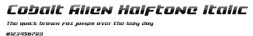 Cobalt Alien Halftone Italic Preview
