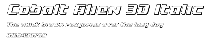 Cobalt Alien 3D Italic Preview
