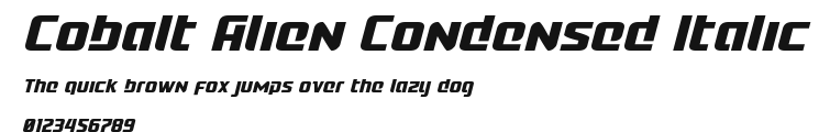 Cobalt Alien Condensed Italic Preview