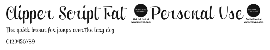 Clipper Script Fat (Personal Use) Preview