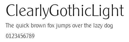 ClearlyGothicLight Preview