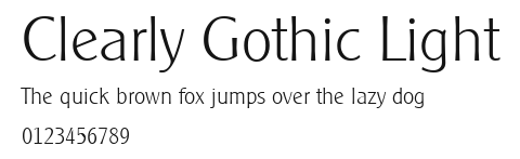 Clearly Gothic Light Preview