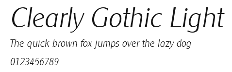 Clearly Gothic Light Preview