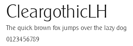 CleargothicLH Preview