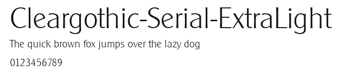 Cleargothic-Serial-ExtraLight Preview
