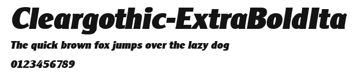 Cleargothic-ExtraBoldIta Preview