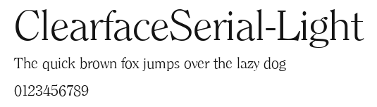 ClearfaceSerial-Light Preview