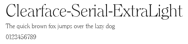 Clearface-Serial-ExtraLight Preview