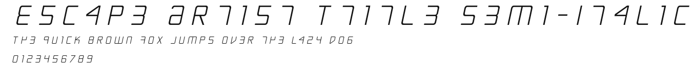 Escape Artist Ttitle Semi-Italic Preview