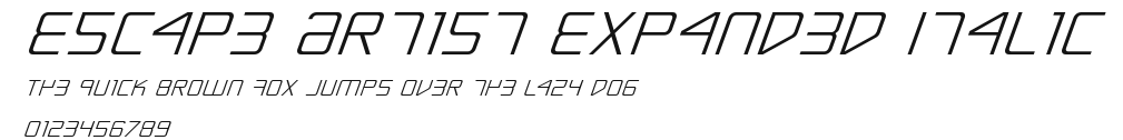 Escape Artist Expanded Italic Preview