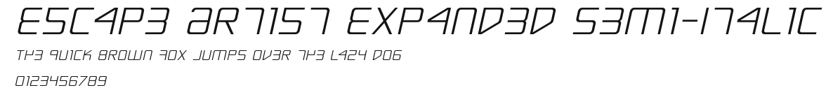 Escape Artist Expanded Semi-Italic Preview