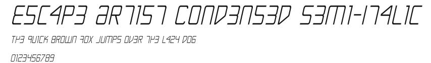 Escape Artist Condensed Semi-Italic Preview