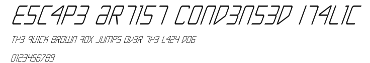 Escape Artist Condensed Italic Preview