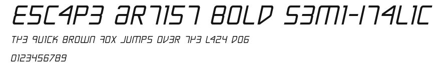 Escape Artist Bold Semi-Italic Preview