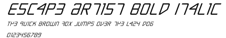 Escape Artist Bold Italic Preview