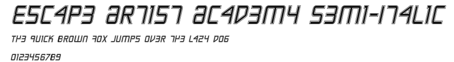 Escape Artist Academy Semi-Italic Preview