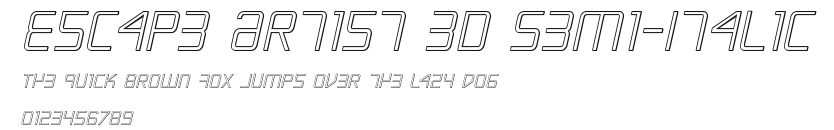 Escape Artist 3D Semi-Italic Preview