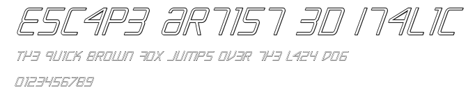 Escape Artist 3D Italic Preview