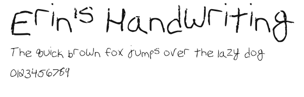 Erin's Handwriting Preview
