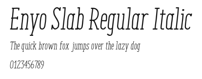 Enyo Slab Regular Italic Preview