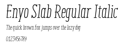 Enyo Slab Regular Italic Preview