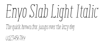 Enyo Slab Light Italic Preview