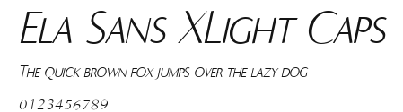 Ela Sans XLight Caps Preview