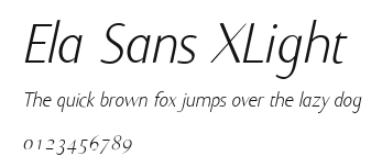 Ela Sans XLight Preview