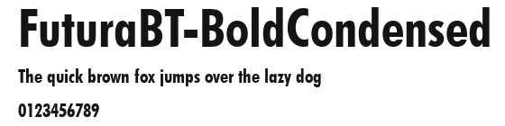 FuturaBT-BoldCondensed Preview