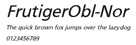 FrutigerObl-Nor Preview