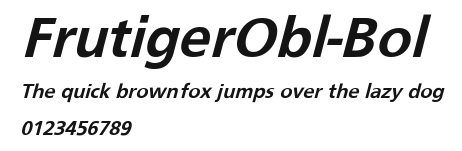 FrutigerObl-Bol Preview