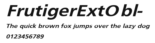 FrutigerExtObl- Preview