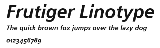 Frutiger Linotype Preview