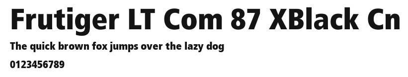 Frutiger LT Com 87 XBlack Cn Preview