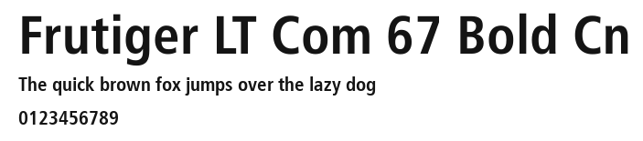 Frutiger LT Com 67 Bold Cn Preview