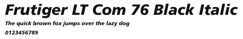 Frutiger LT Com 76 Black Italic Preview