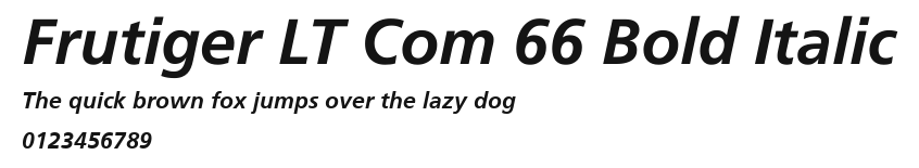 Frutiger LT Com 66 Bold Italic Preview