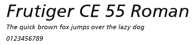 Frutiger CE 55 Roman Preview