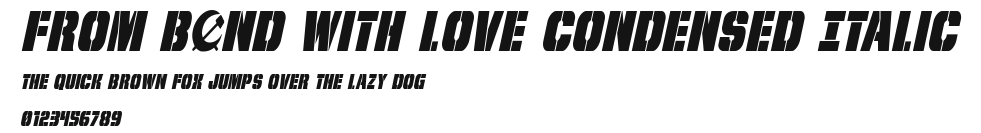 From BOND With Love Condensed Italic Preview