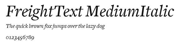 FreightText MediumItalic Preview