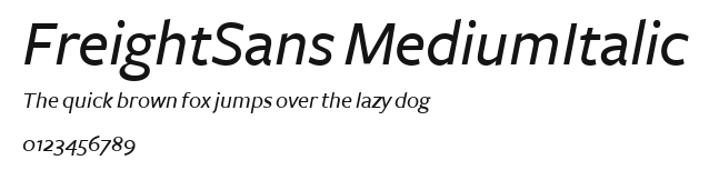 FreightSans MediumItalic Preview