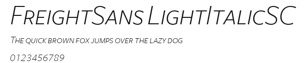 FreightSans LightItalicSC Preview