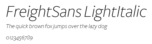 FreightSans LightItalic Preview