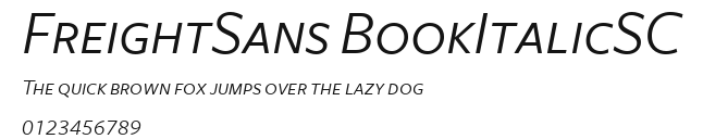 FreightSans BookItalicSC Preview