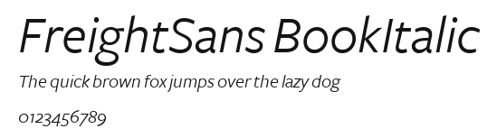 FreightSans BookItalic Preview