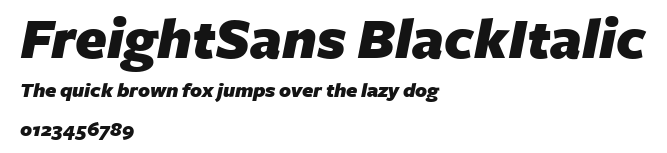 FreightSans BlackItalic Preview