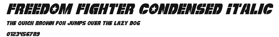 Freedom Fighter Condensed Italic Preview
