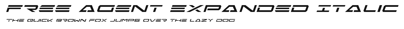 Free Agent Expanded Italic Preview