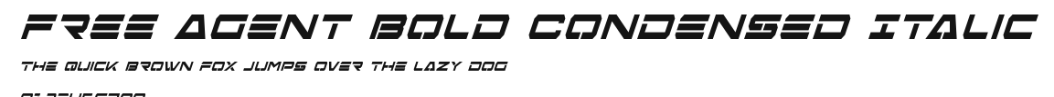Free Agent Bold Condensed Italic Preview