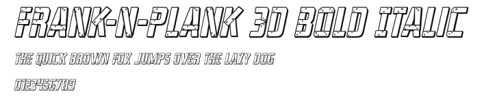 Frank-n-Plank 3D Bold Italic Preview
